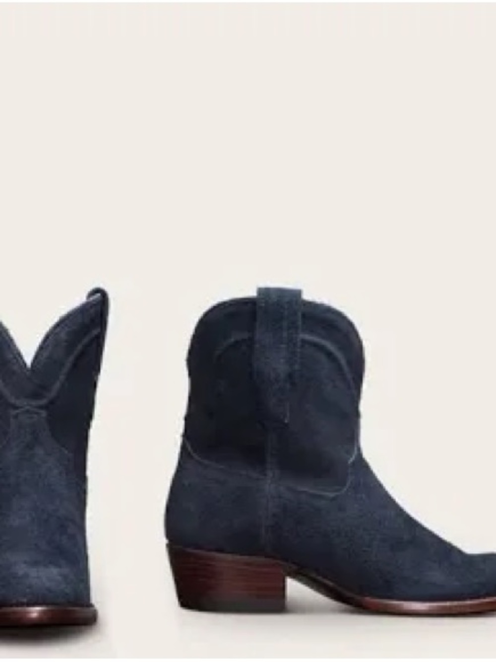 TECOVAS Women’s Navy Suede Western Ankle Boots “The Lucy”